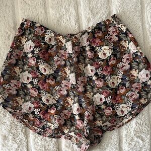 Show Me Your Mumu Floral High-Waist Women’s Shorts in Black and Pink